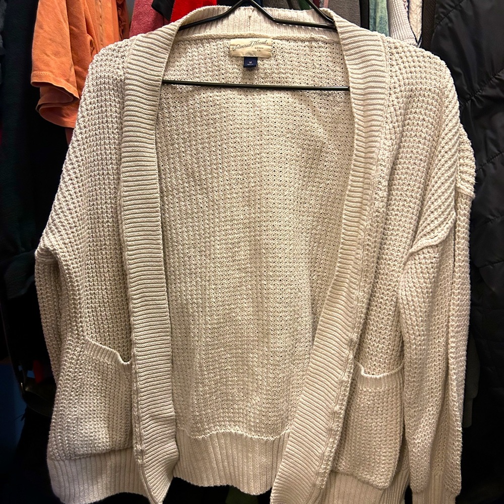 White cardigan